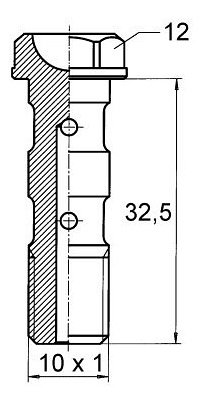 B&H banjo bolt long M10x1,25 Nickel, 32,5mm