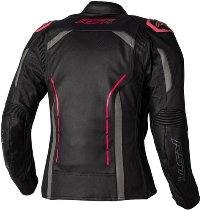 RST Ladies S1 CE Leather Jacket - Black/Neon Pink Size L