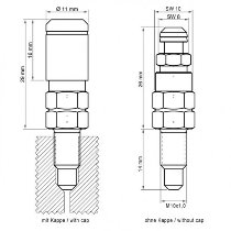 Stahlbus-Entlüftungsventil M10x1.0 kurz, Stahl vernickelt