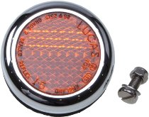 Moto Guzzi Reflector with chrome ring, 50mm, round, orange - V7 850 GT