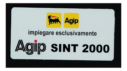 AGIP Fuel tank sticker sint 2000, italian 30x60mm