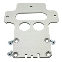 Battery base plate aluminium, 5mm with cut, silver