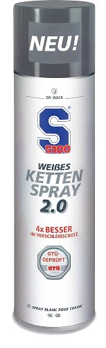 S100 spray de cadena, blanco, 2.0, 400 ml
