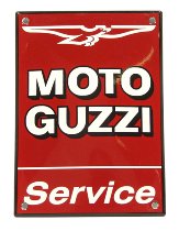 Moto Guzzi Placa para pared ´Service´ 10x14 roja, esmaltada