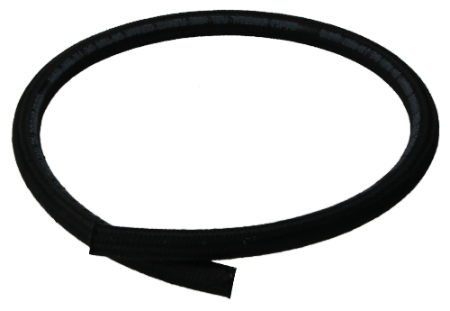 Fuel hose 7,0x12,0mm, black, textile, sold by meter