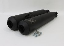 Agostini kit tubos de escape usados, negro, corto, mate, Euro4 - Moto Guzzi V7 III Special, Stone, C
