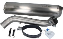 Agostini Silencer brushed stainless steel, oval, with homologation - Moto Guzzi V85 TT -EURO4