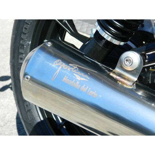 Agostini Silencer kit, polished, short, with homologation - Moto Guzzi V7 I+II Classic, Stone...