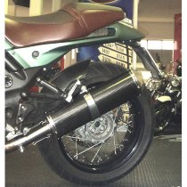 Agostini Silencer, carbon, polished, oval, with homologation - Moto Guzzi 850, 1100, 1200 Griso