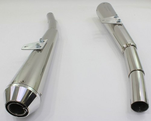 Mistral Silencer kit, conical, polished, with homologation - Moto Guzzi Le  Mans 1, 2, 1000 SP1