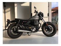 Mistral kit de tubos de escape inox, cónico, slip-on, corto, mate, homologado - Moto Guzzi V9 Bobber
