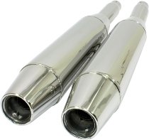 Mistral Silencer kit, classic, stainless-steel, polished, with homologation - Moto Guzzi V65, SP
