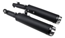 Mistral kit de tubos de escape, inoxid., negro, Euro4, tapas aluminio -Moto Guzzi 1400 Audace,Carbon
