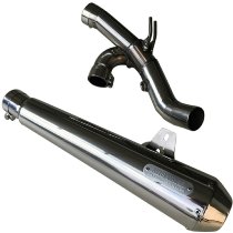 Mistral Silencer, 2in1, conical, short, polished, with homologation - Moto Guzzi Bellagio