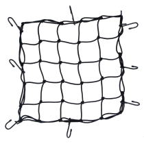Luggage net 8 hooks, black, 40 X 40 cm