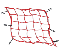 Luggage net 6 hooks, red, 40 X 40 cm