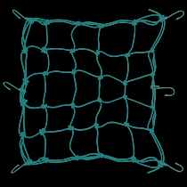 Luggage net 6 hooks, black, 40 X 40 cm