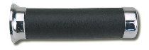 Tommaselli rubber grip set, Custom, black / chrome, 145 mm