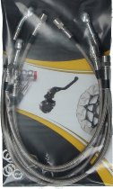 Spiegler Brake hose kit, 5 pieces, w/o shrink hose, silver - Moto Guzzi 1000 Convert