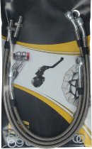 Spiegler Brake hose kit Moto Guzzi 850 LeMans 2/3 front, 3 pieces, w/o shrink hose, silver