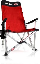 SD-TEC Chaise de camping Outdoor, rouge/noire avec porte-gobelet et sac de transport - impression pe
