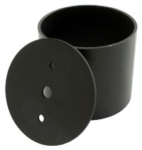 Instrumenten cup aluminium 80mm, 75mm high for MMB instruments, complete, black