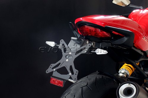 Evotech Kennzeichenhalter, schwarz - Ducati 821 / 1200 Monster / S / Dark / Stripe
