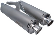 Mistral Silencer kit, round, stainless-steel, low, with homologation - Ducati 750, 900, 1000 SS i.e.
