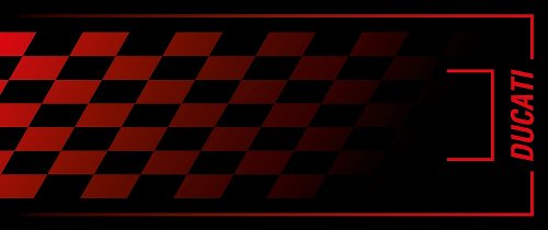 Ducati Motorcycle carpet, black/red, 190 x 80 cm
