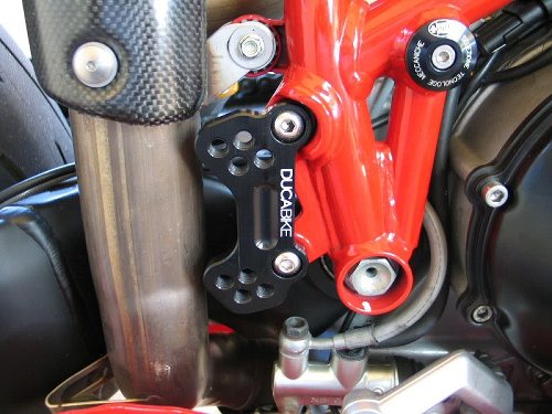 Ducabike Footpeg adapter for original footpegs, black - Ducati 749 / 999