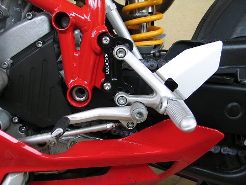 Ducabike Footpeg adapter for original footpegs, black - Ducati 749 / 999