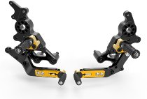 Ducabike Footrest system, black-gold - Ducati 950 Hypermotard