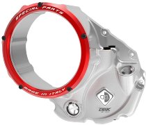 Ducabike Clutch cover, open, silver-red - Ducati Multistrada, Monster, Hypermotard