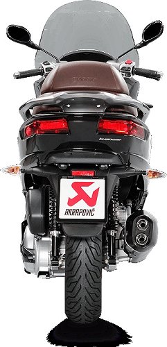 Akrapovic Silencer Slip-On Line, inox black, with EG-ABE - Piaggio 400, 500 Beverly, Gilera...