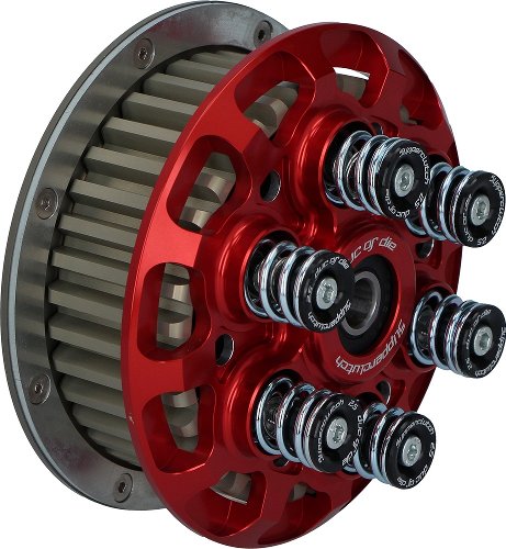 duc or die anti-hopping clutch 6-springs adjustable, pressure plate red