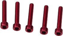 CNC Racing Ducati Fuel tank cap screws kit Alu (5 pcs) - red