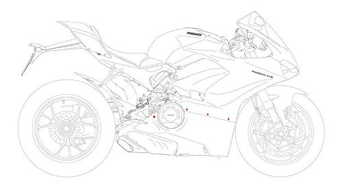 CNC Racing Screw kit, Fairing, M5x12, 8 pcs., black - Ducati Panigale V4