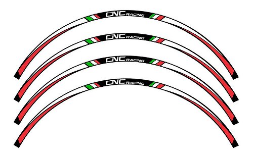 CNC Racing 17 inch wheel stripes kit, 4pcs, for 1 wheel, black background
