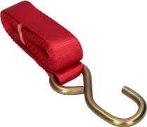 Locking tie downs 2 x 1,5m, red, with S-hooks (max. 1.500 lbs)