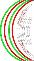 Sticker bead of rim racing, tricolore