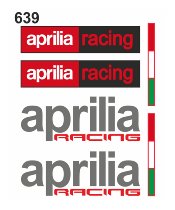 Aprilia kit d`autocollants `racing` 6 pcs., 10x12cm