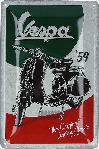 Vespa Blechschild `The Italian Classic`, 20x30 cm