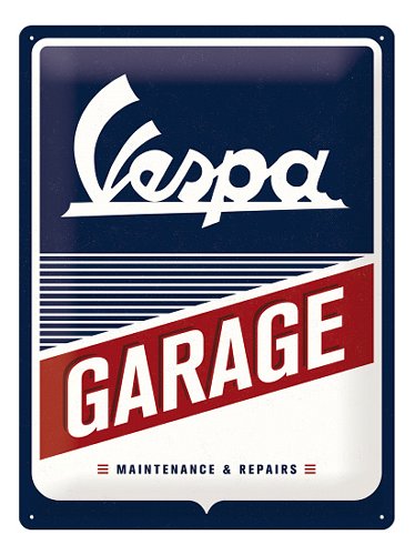Vespa Tin plate sign `garage`, 30x40 cm