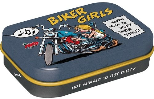 Motomania Pillbox `biker girls`, 4x6x2 cm