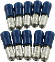 Round pin plug 5mm male, blue 10 pieces