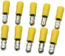 Round pin plug 5mm male, yellow 10 pieces