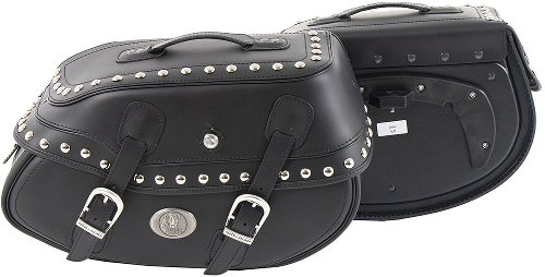 Hepco & Becker leather saddelbags Buffalo Big Custom for C-Bow carrier, Black
