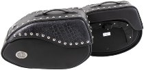 Hepco & Becker leather saddelbags Ivory for C-Bow carrier, Black