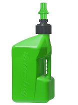 Jug gasoline can 20L green, with green quick release cap.