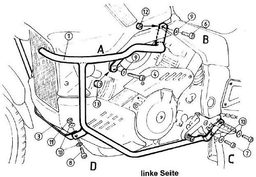 Hepco & Becker engine protection bar, Black - Cagiva Navigator (2000->2005)